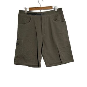 Mountain Hardwear Shorts Mens Green Canvas Hiking Climbing Outdoors Camping Sz M